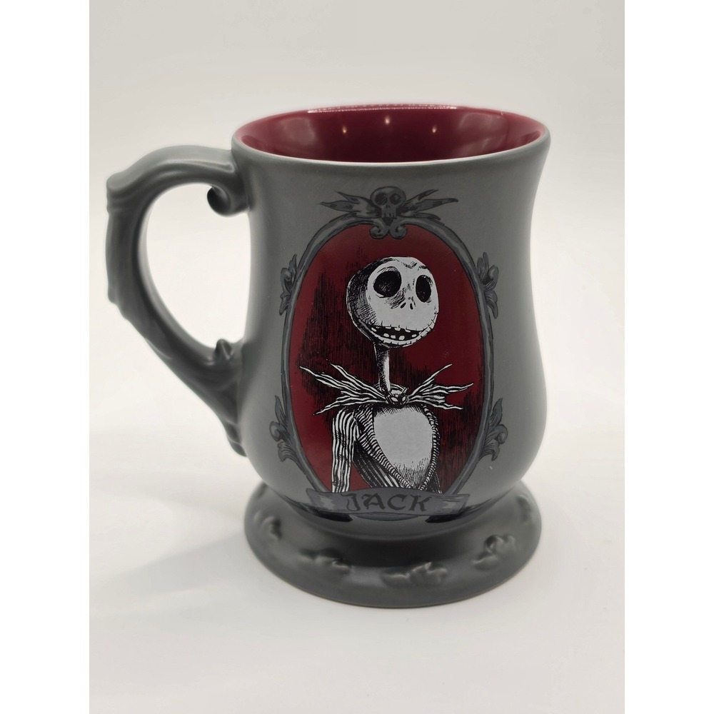 Disney Store Nightmare Before Christmas Jack Skellington Mug‎ Grey Red